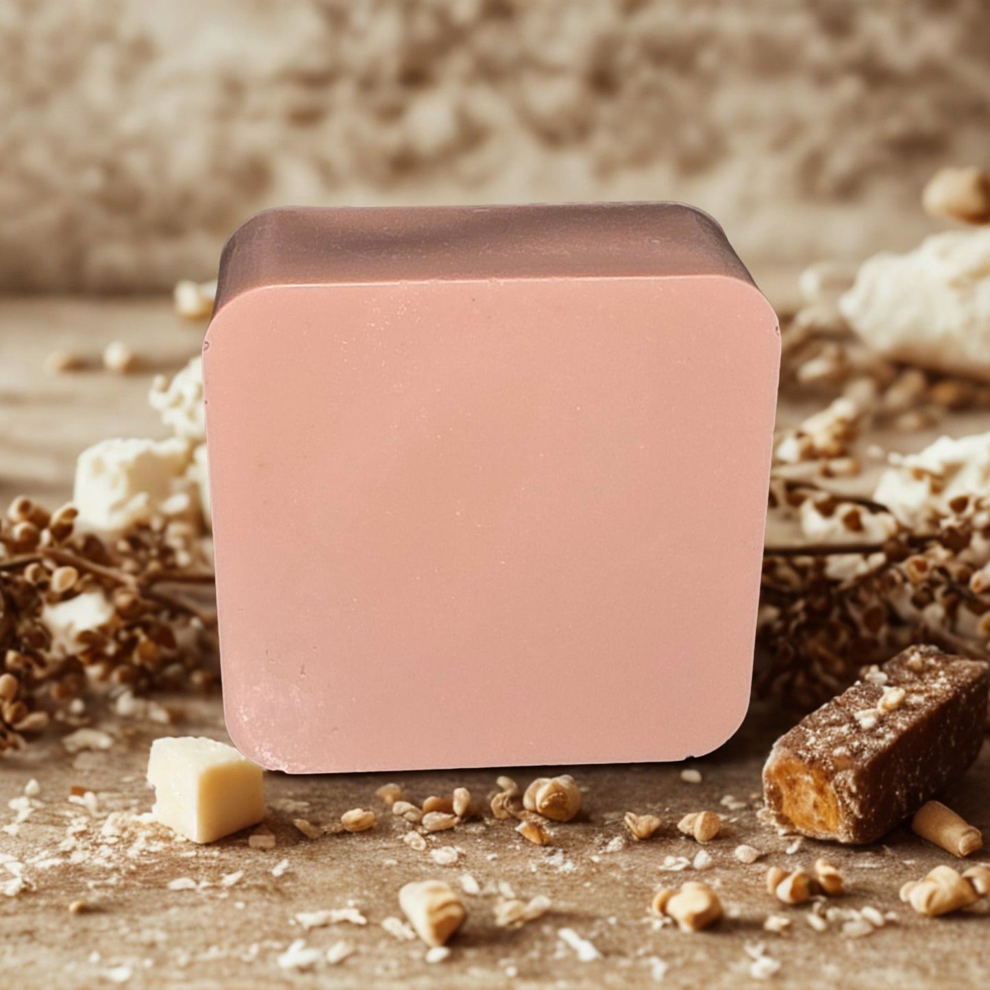 Tan square bar of soap