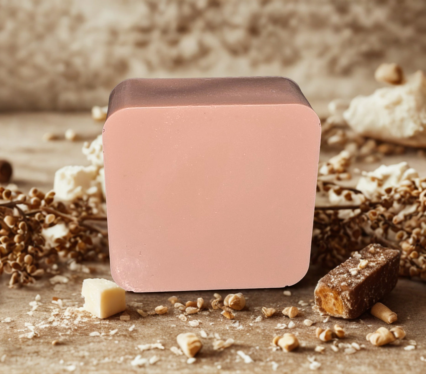 Tan square bar of soap