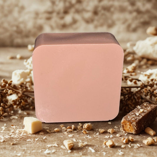 Tan square bar of soap